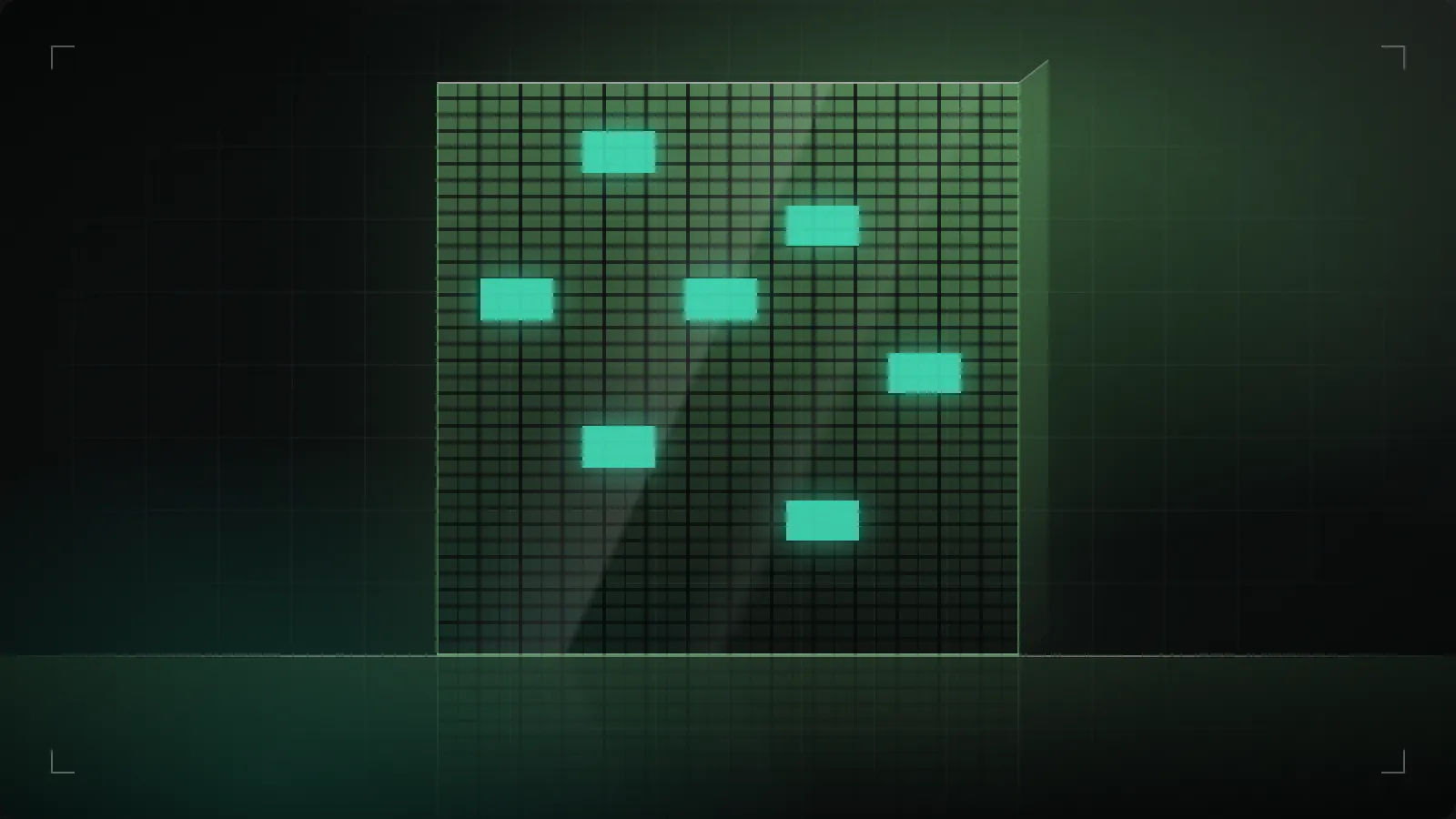 A building with glowing teal windows, ready to use
